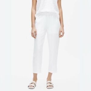 Eileen Fisher Women's White Tencel & Organic Linen Slub Easy Pant size XL